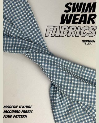 Tessuto da nuoto premium testurizzato, larghezza 115cm, peso 170gsm, con elegante motivo testurizzato per costumi da bagno