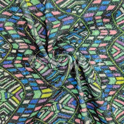 Tessuto a maglia doppia comodo e morbido con poli e metallici riciclati per abbigliamento estivo/autunno