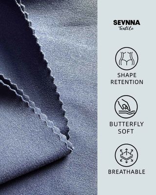 230 gm 77% Nylon Biobased + 23%Nero Spandex Stripe Tessuto di Nylon Riciclato SP7441
