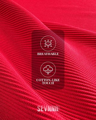Rosso 265-270gm Stile atletico Abbigliamento attivo Tessuto a maglia per abbigliamento