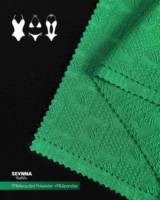 Materiale da bagno con alta conservazione della forma e con texture Alternative 91% poliestere riciclato 9% spandex con garanzia