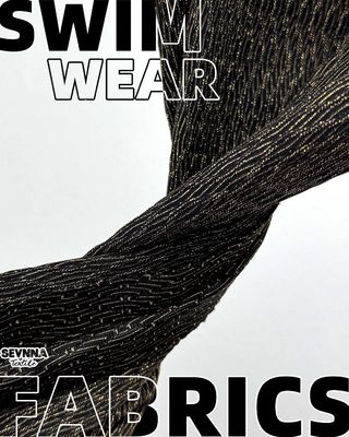 Tessuto per costumi da bagno ecologico resistente al cloro con 69% nylon riciclato, 20% Lurex e 11% Spandex