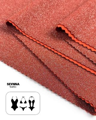 Tessuto a maglia doppia da 230 gsm con nylon riciclato e finitura metallizzata per estate e autunno