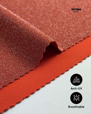 Tessuto a maglia doppia da 230 gsm con nylon riciclato e finitura metallizzata per estate e autunno