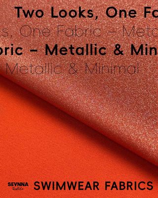 Tessuto a maglia doppia da 230 gsm con nylon riciclato e finitura metallizzata per estate e autunno