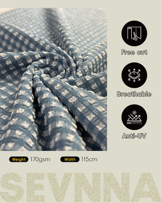 Tessuto da nuoto premium testurizzato, larghezza 115cm, peso 170gsm, con elegante motivo testurizzato per costumi da bagno