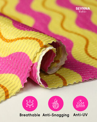 Tessuto per costumi da bagno riciclato ed ecologico con 78% nylon riciclato, 5% argento metallizzato e 17% spandex