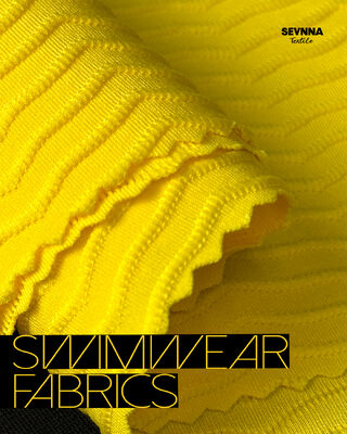 Tessuto premium testurizzato per costumi da bagno con 85% poliestere riciclato + 15% spandex, larghezza 125 cm e alta durata per costumi da bagno