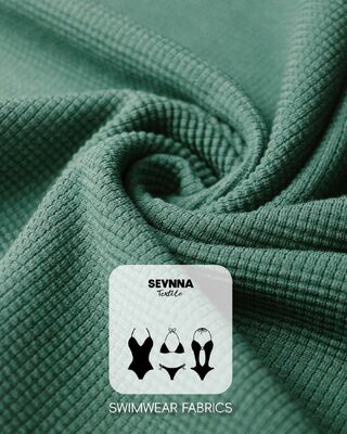 Tessuto da bagno testurizzato ad alta elasticità con 95% cotone biologico e 5% elastan per elevata solidità del colore