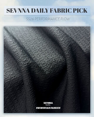 Tessuto da nuoto testurizzato ad alta resistenza al cloro con 98% di poliestere riciclato e protezione UPF 50+