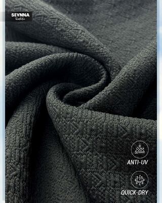 Tessuto da nuoto testurizzato ad alta resistenza al cloro con 98% di poliestere riciclato e protezione UPF 50+