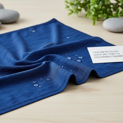Tessuto per costumi da bagno riciclato da 140 g/m² con comfort ad asciugatura rapida ed eccellente elasticità per costumi da bagno sostenibili