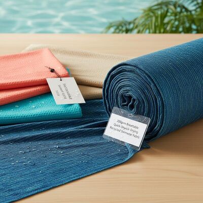 Tessuto per costumi da bagno riciclato traspirante ad asciugatura rapida da 200 g/m² per tessuti sostenibili per costumi da bagno
