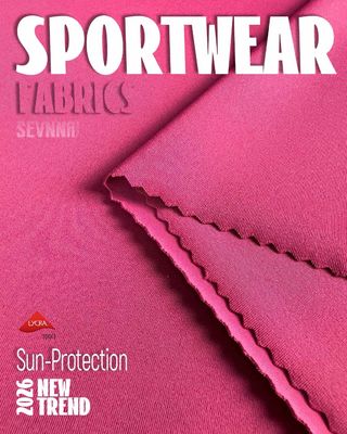 152 cm di larghezza Tessuto di Lycra riciclato in modello semplice per abbigliamento ecologico