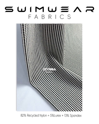 82% Nylon riciclato 5% Lurex 13% Spandex Tessili texturati alternativi con elevata resistenza al cloro