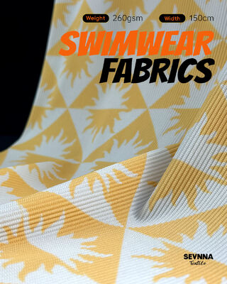 Tessuto per costumi da bagno testurizzato da 260 g/m² ad alta resistenza al cloro UPF 50+ per costumi da bagno durevoli