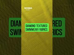 Premium Textured Swim Fabric with 85% Recycled Polyester + 15% Spandex, 125cm Width, and High Durabi